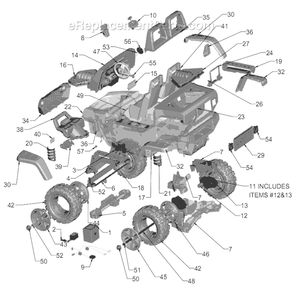 Part Location Diagram of 3800-8223 Power Wheels Bagged Front Rims, Inner/outer